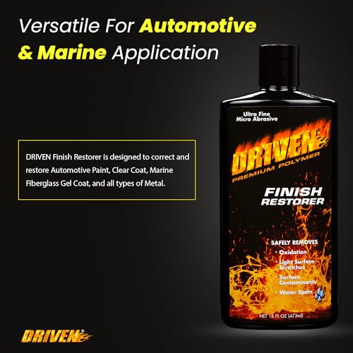 DRIVEN Finish Restorer for All Paint Types, Clear Coat, Fiberglass Gel Coat, Tire Rims & More - Safely Removes Medium to Heavy Oxidation, Water Spots, Light Surface Scratches - for Automobiles, Boats - Image 5