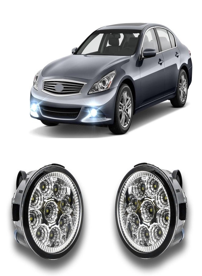 Qobsos LED Fog Light for Infiniti G37 2010-2013 - Pair Bumper Driving Lamp Replacement Assemblies, 55W 6000K White, Plug and Play, Pack of 2 - Image 1