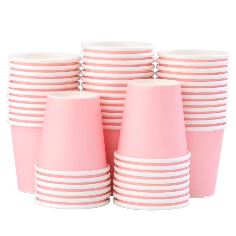 Hssugi Bathroom Paper Cups 3oz 50 Count Disposable Mouthwash Paper Cups Pink Small Cup for Mouthwash Cups Espresso Cups Medicine Cups