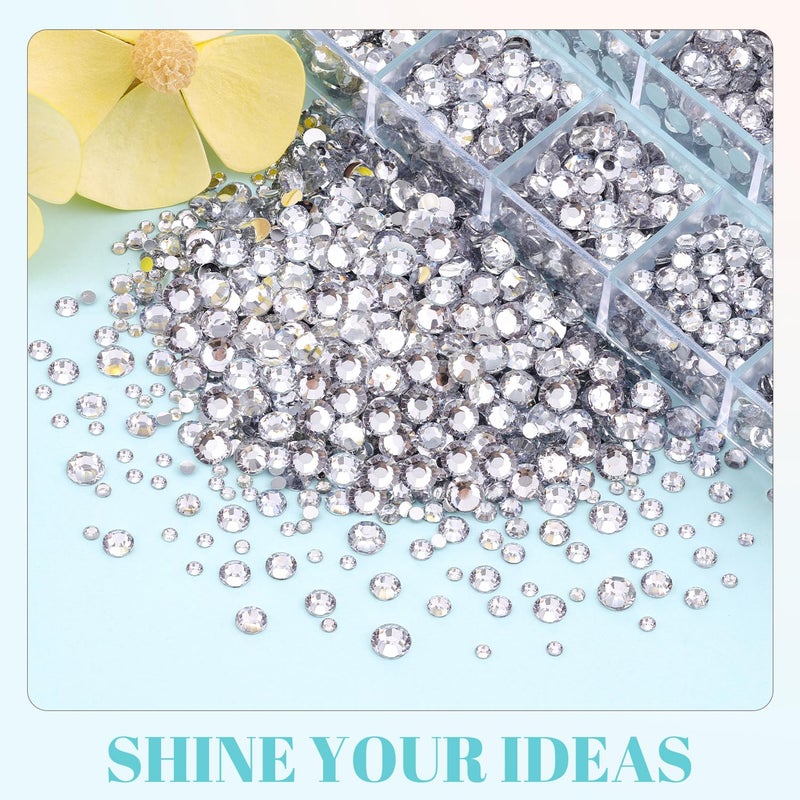 TINKRSTUFF 6100Pcs Resin Rhinestones for Crafting with 2Pcs 10ml B7000 Jewelry Glue, 1 Box Flatback Crystals Diamond (Clear) for Bedazzling Crafts DIY Nail Art Non Hotfix Gems for Clothing Shoes Tumblers - Image 3