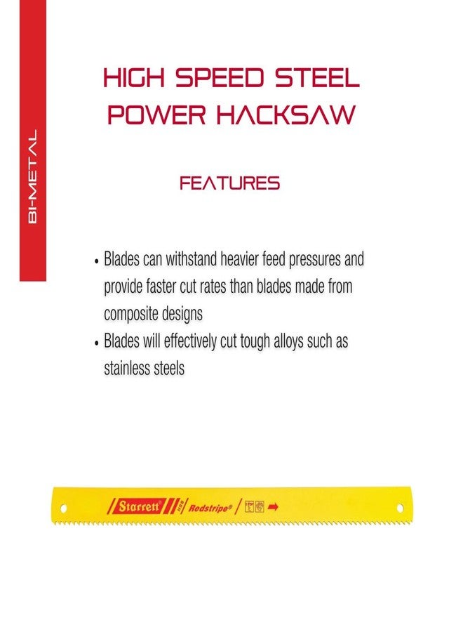 ستارريت شفرة منشار كهربائي من الفولاذ الصلب عالي السرعة من ستاريت ريدسترايب - مثالية للمقاولين والحرفيين - سمك 0.050 بوصة، 14 سنًا في البوصة، طول 12 بوصة، عرض 1 بوصة - RS1214-5 - Image 2