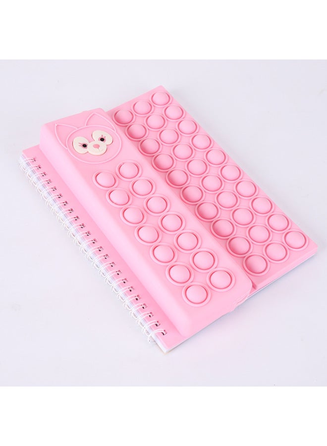 Multifunctional Pencil Case Notebook Stationery Case Suit Silicone Bubble Decompression A5 Loose-leaf Pencil Case Suit-Color:A5 Lina Belle (pink)  - Image 1