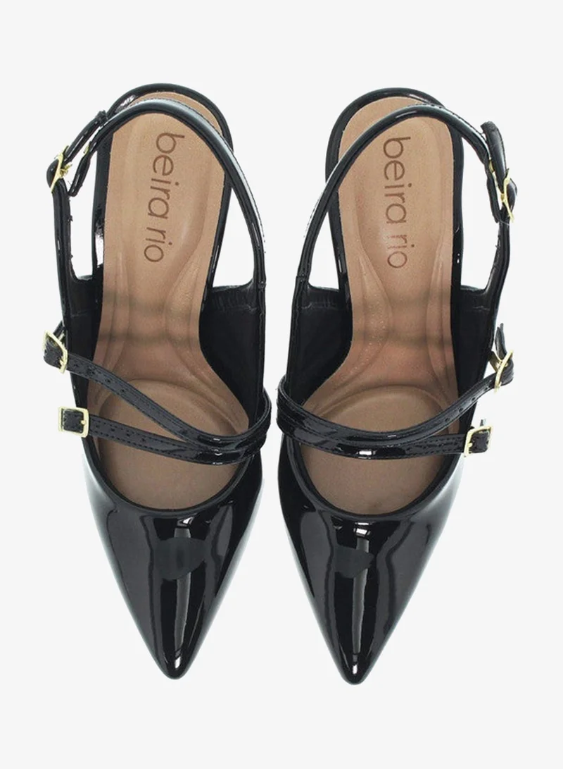 Beira Rio Black High Heels Sandals with Back Strap – Elegant sling Back Heels for Girls & Ladies for Women | Best Price UAE