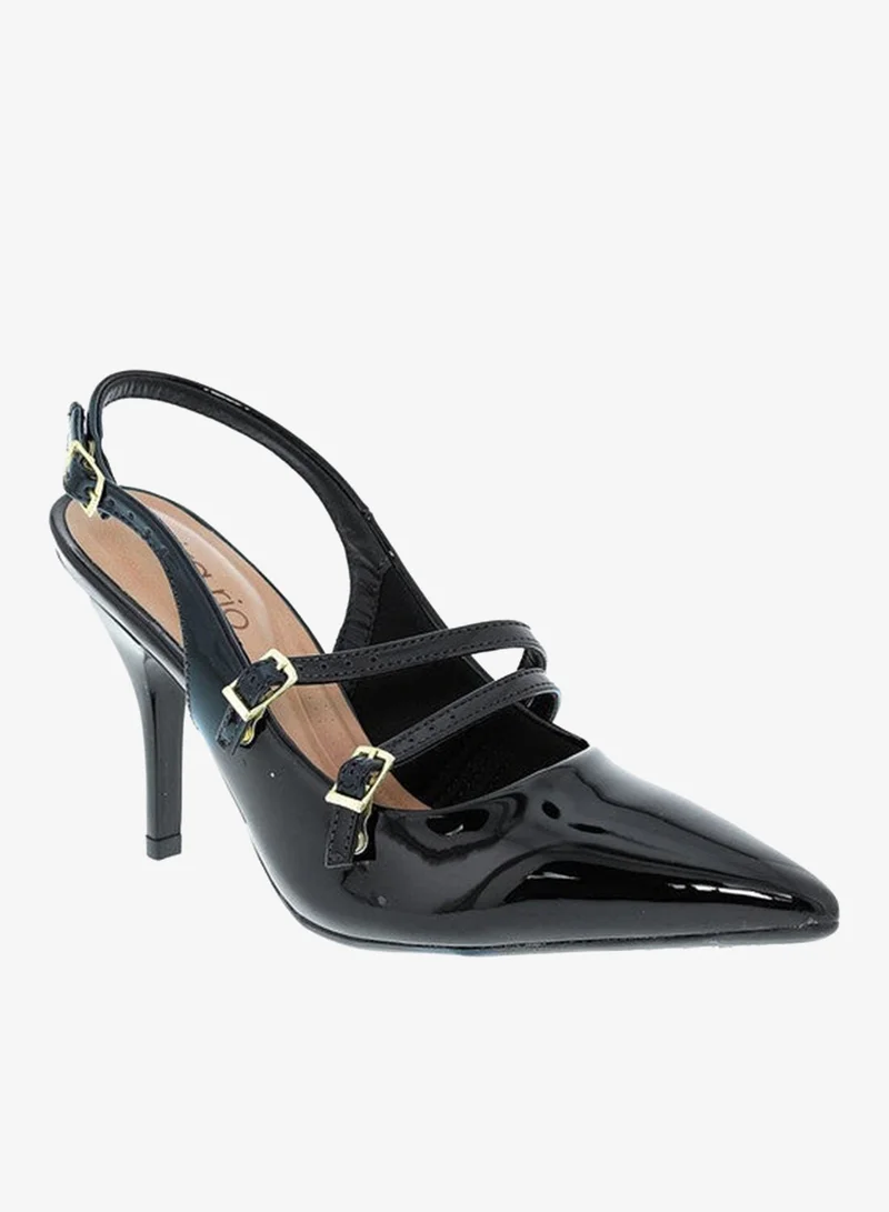 Beira Rio Black High Heels Sandals with Back Strap – Elegant sling Back Heels for Girls & Ladies for Women | Best Price UAE