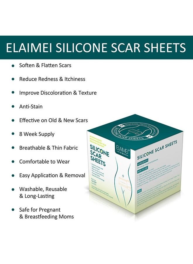 Elaimei - Silicone Scar Sheets (1.6” x 120”Roll-3M), Silicone Scar Tape Roll, Scar Silicone Strips, Reusable, Professional Scar Removal Sheets for C-Section, Surgery, Burn, Keloid, Acne et - Image 1