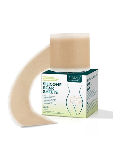 Silicone Scar Sheets (1.6” x 120”Roll-3M), Silicone Scar Tape Roll, Scar Silicone Strips, Reusable, Professional Scar Removal Sheets for C-Section, Surgery, Burn, Keloid, Acne et