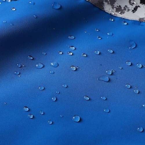 MGEOY Boys Rain Jacket Lightweight Waterproof Hooded Fleece Lined Raincoat Windbreakers for Kids Blue 8/9 - Image 5