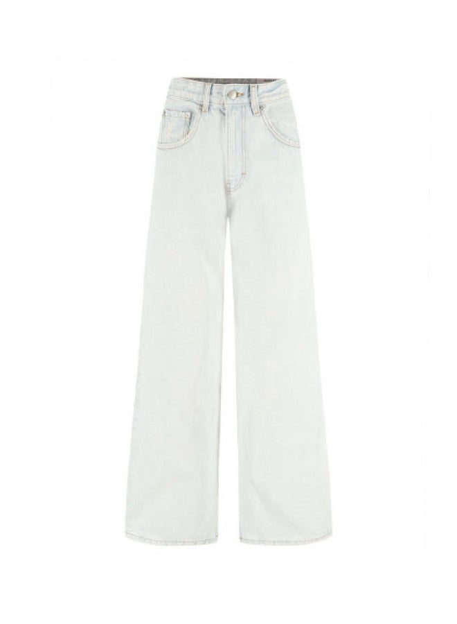 Zara 100% Cotton Men's Retro Washed Wide-leg Straight Casual Pants - Fashionable & Versatile - Image 1