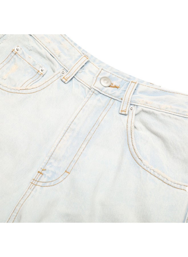 Zara 100% Cotton Men's Retro Washed Wide-leg Straight Casual Pants - Fashionable & Versatile - Image 4