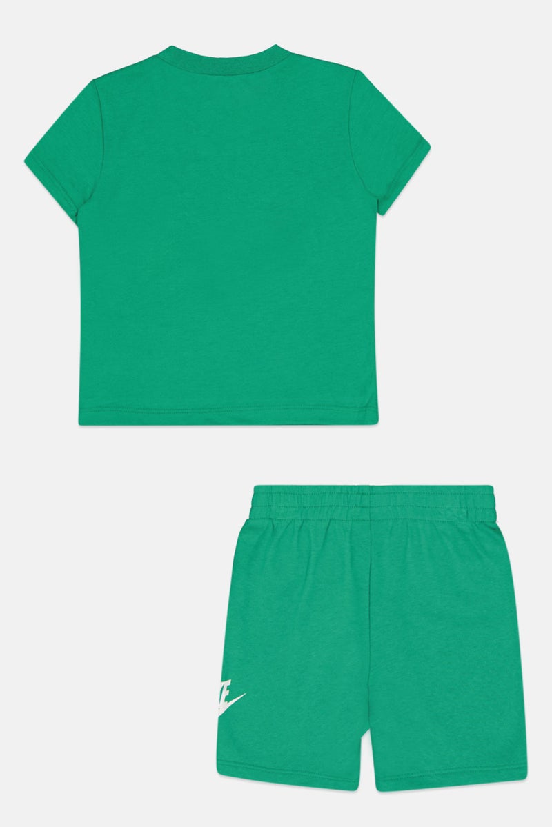 Nike Toddlers Boy 2 Pieces Short Sleeve T-Shirt And Shorts Set, Green - Image 2