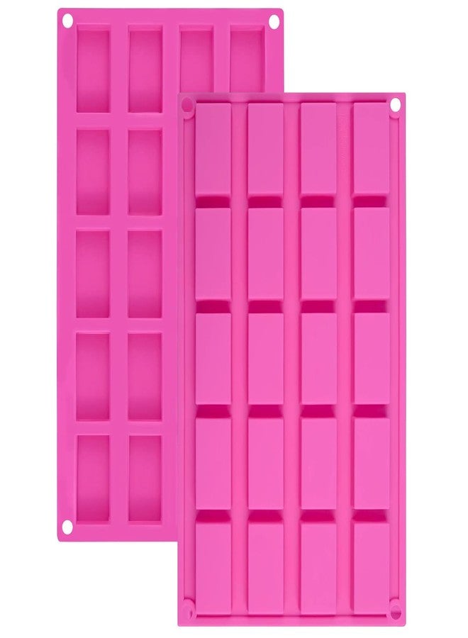 iefoah 2pcs Chocolate Bar Molds Rectangle Silicone Baking Molds for Chocolate Bar Candy Protein bars Ganache Brownie Cheesecake Cornbread Pudding - Image 1