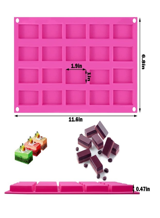 iefoah 2pcs Chocolate Bar Molds Rectangle Silicone Baking Molds for Chocolate Bar Candy Protein bars Ganache Brownie Cheesecake Cornbread Pudding - Image 3