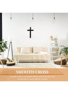 BESPORTBLE BESPORTBLE Wooden Cross, Wall Hanging Cross Decoration Rustic Wall Mounted Jesus Cross Ornament for Home Christian Weddings Party Meditation Decor (Black)  - Image 2