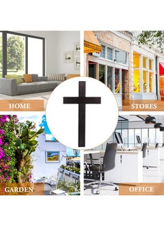 BESPORTBLE BESPORTBLE Wooden Cross, Wall Hanging Cross Decoration Rustic Wall Mounted Jesus Cross Ornament for Home Christian Weddings Party Meditation Decor (Black)  - Image 3