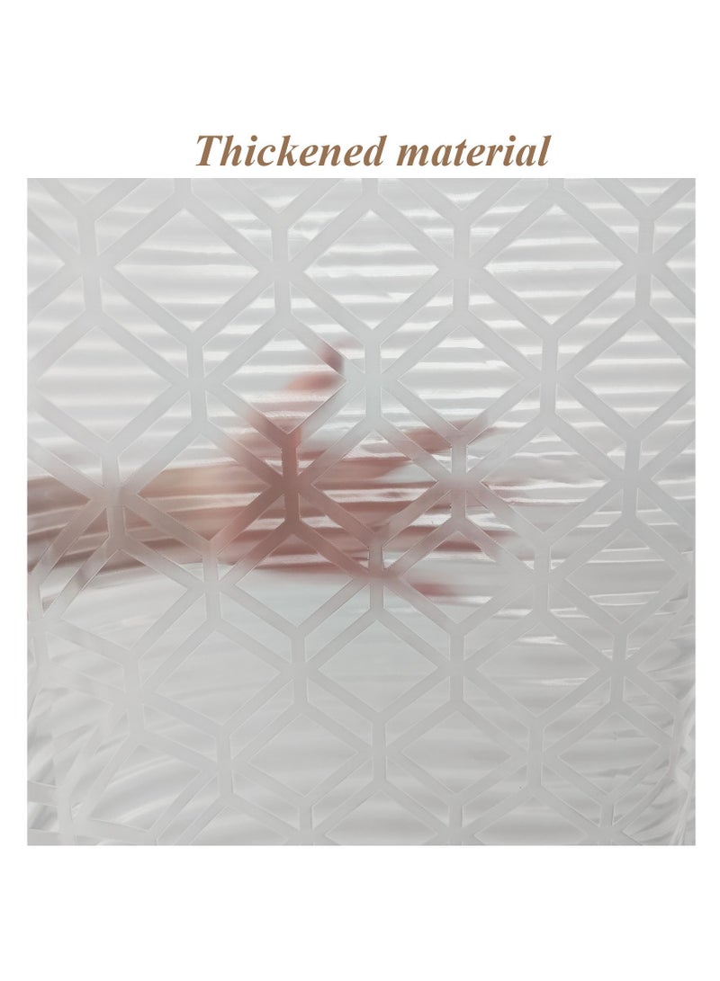 Hanayo ستارة دش داخلية PEVA بتصميم ماسي 180x200 سم صديقة للبيئة مقاومة للعفن مع حلقات مقاومة للصدأ ستارة دش داخلية مقاومة للماء للحمام - Image 4