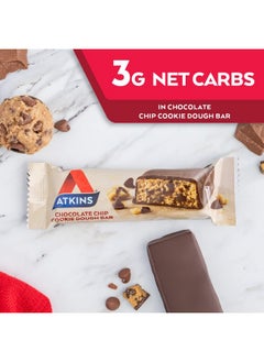 Health & Household Atkins Chocolate Chip Cookie Dough Protein Meal Bar, High Fiber, 1G Sugar, 3G Net Carbs, Meal Replacement, 30 Count  - Image 4