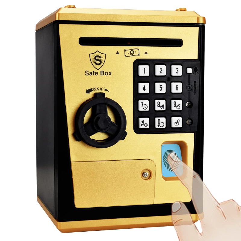 KDSbnk Kids Safe Bank with Fingerprint Password Talking Money Bank for Real Money Cool Stuff Gift for 514 Years Old Boys Girls