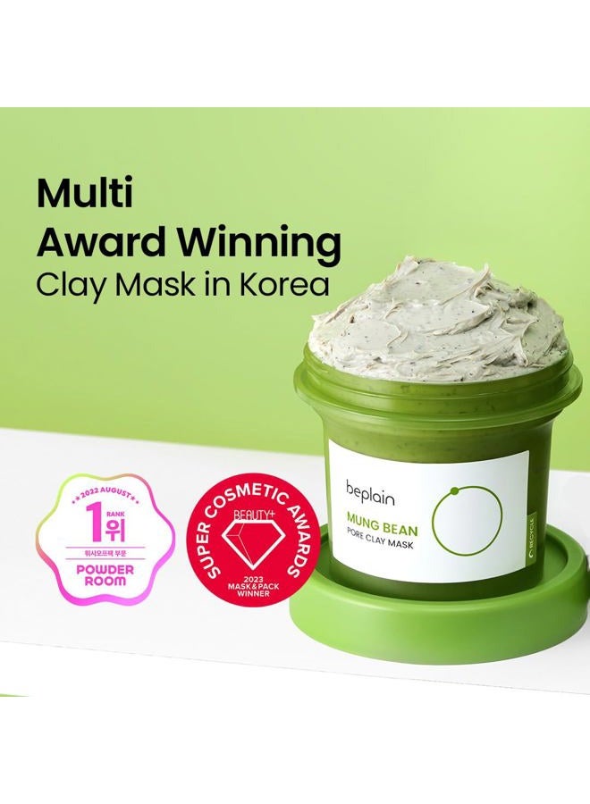 beplain Mung Bean Pore Clay mask (4.05 fl oz, 120ml) | Wash off mask for Blackhead & Whitehead care | Cleanse and visibly tighten pores | Collab with Youtuber LeoJ | Korean Clay Mask | k-beauty - Image 2