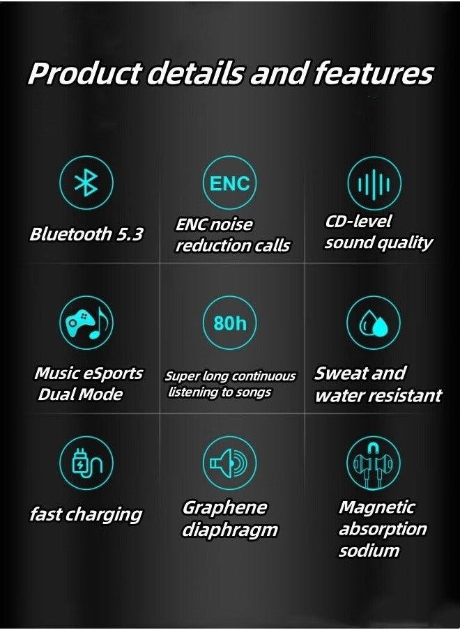 Generic - New sports Bluetooth headset hanging neck style super long battery life noise reduction wireless in-ear sports headset - Image 1