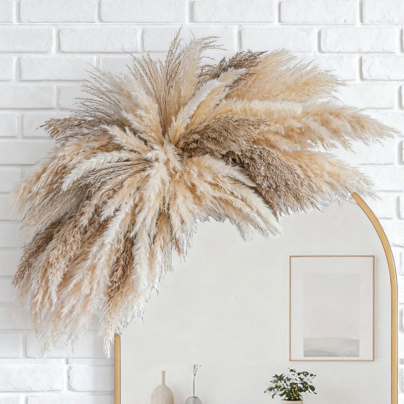 WILD AUTUMN Fluffy Boho Wall Decor DIY Pampas Grass KitsNeed to AssembleDecorative Pampas CloudMirror Decorativefor Entryway Bedroom Living Room Bathroom House Warming Gifts New Home Essential - Image 2