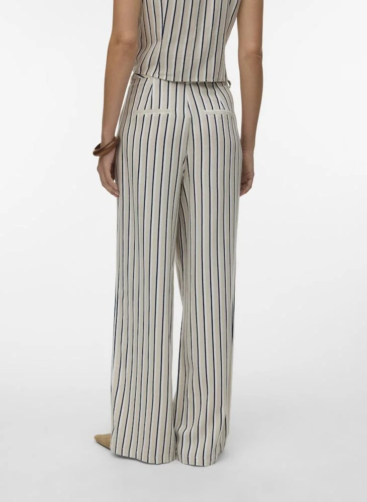 VERO MODA VMMYMILO NILA Mid-Waist Wide Dad Linen Pants