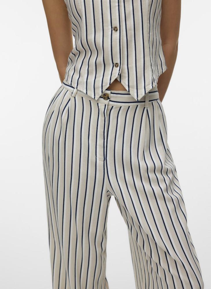 VERO MODA Mid-Waist Wide Dad Linen Pants 32" - Image 4