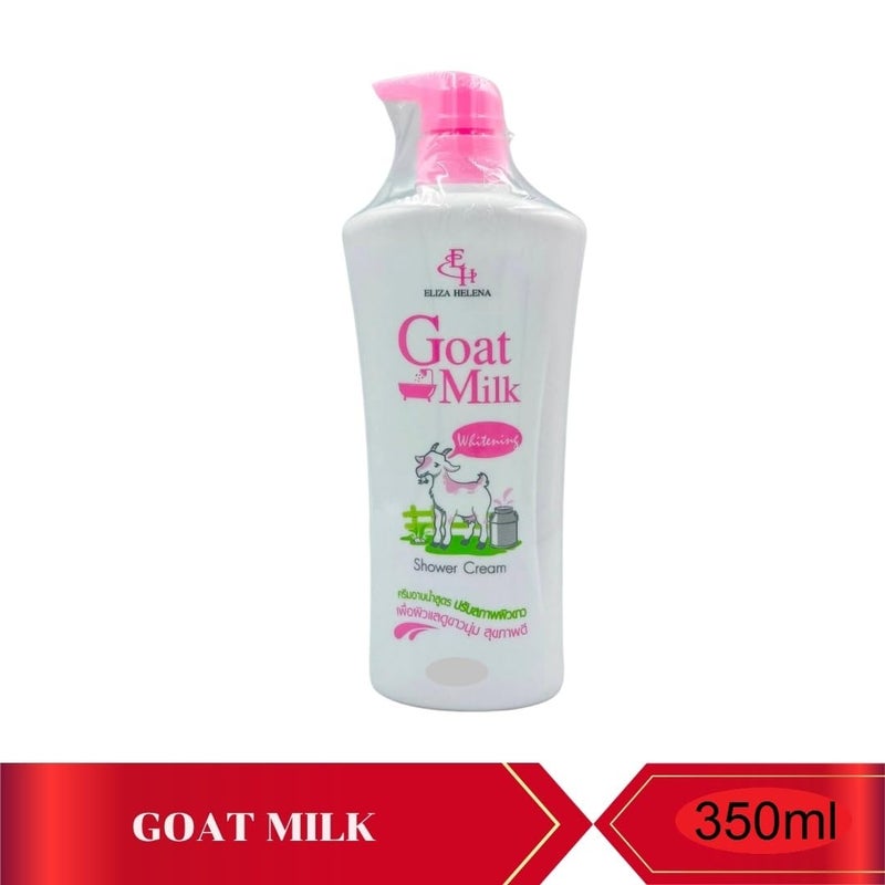 HANI PO كريم الاستحمام المبيض من حاني بو إليزا هيلينا بحليب الماعز عبوة 1 منتج تايلندي 350 مل تنظيف طبيعي للنساء والفتيات والرجال والبالغين كريم للنساء والفتيات كريم للوجه وكريم للجسم للنساء والفتيات - Image 2