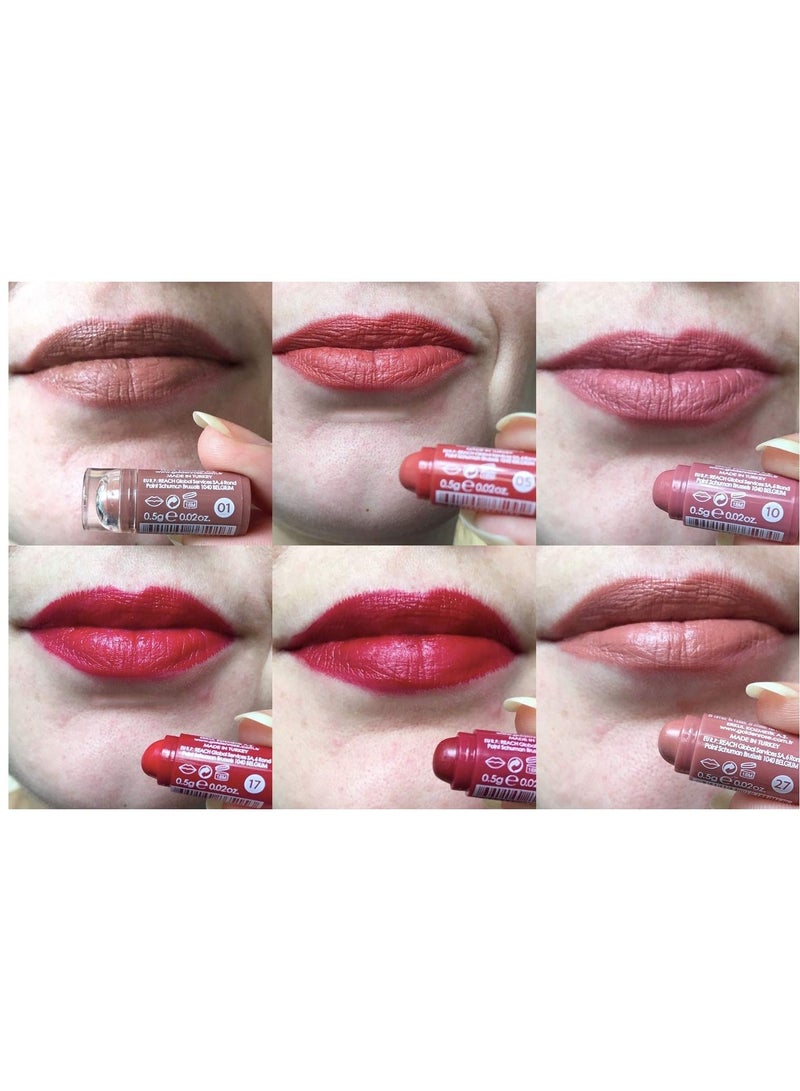 Golden Rose مجموعة أحمر شفاه مخملي مات طويل الأمد من غولدن روز 6 قطع ميني مكس 1 نود - Image 3
