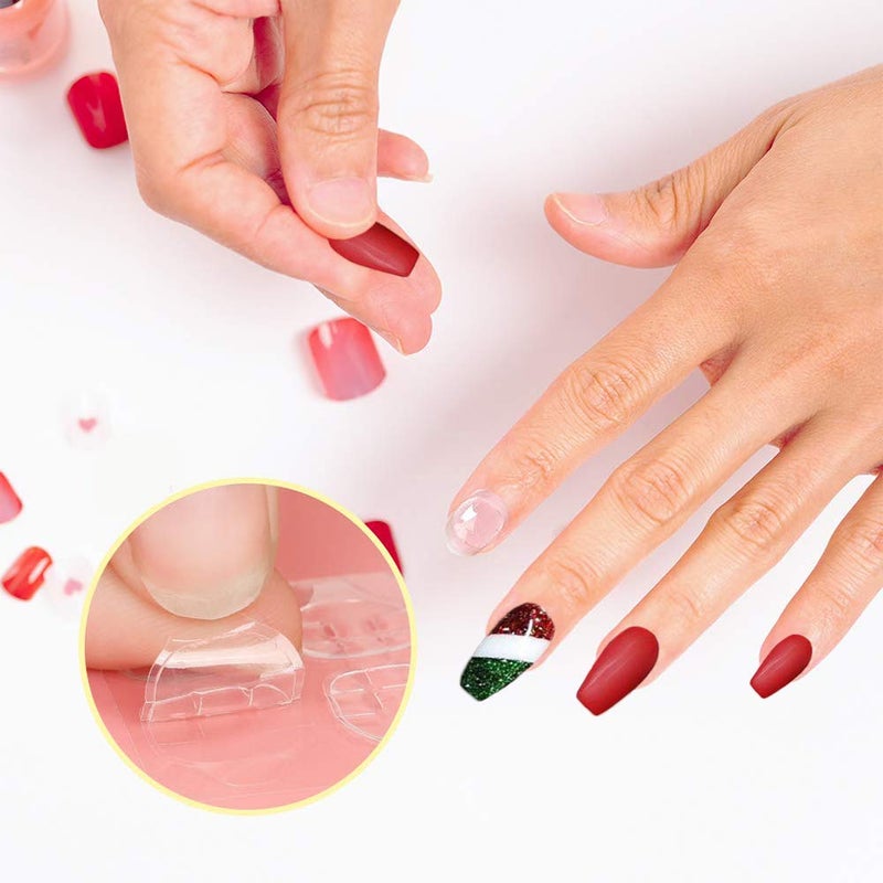 EBANKU 50Sheets Nail Adhesive Tabs, Double-Side Nail Glue Stickers for Press on Nail Sticky Tabs Waterproof Breathable Jelly Adhesive Tabs Manicure -1200Pcs - Image 2