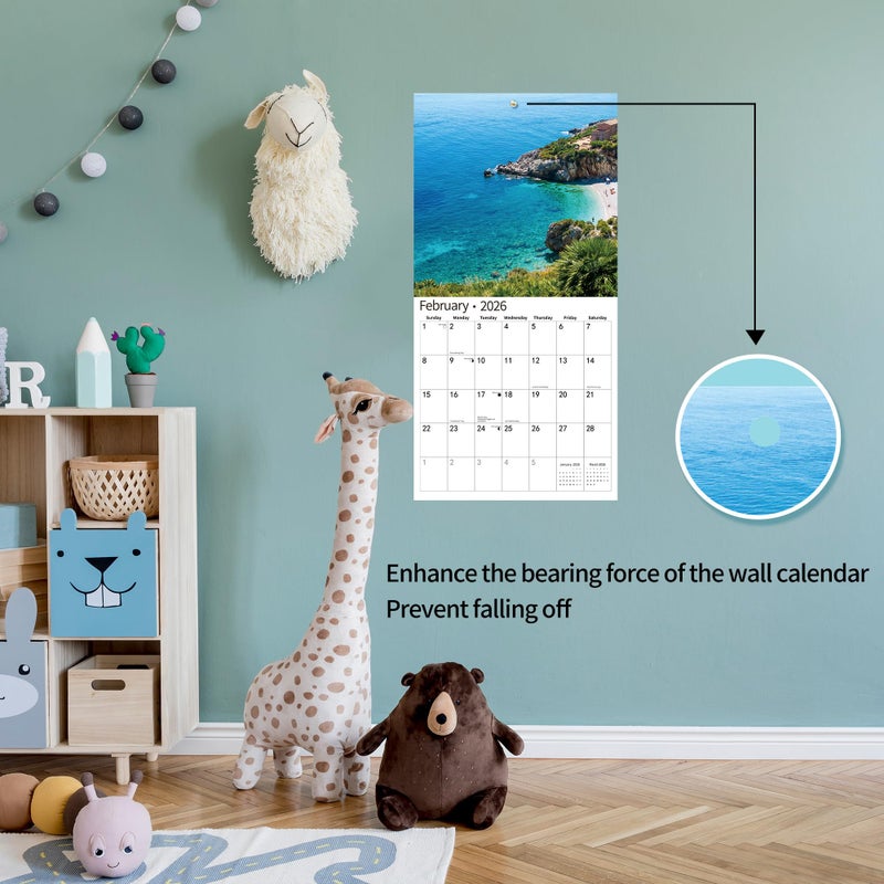 windrio 2026 Wall Calendar,Calendar 2026, November 2025 - December 2026, Wall Calendar Island Serenity, 12" x 24" Opened,Full Page Months Thick & Sturdy Paper for Gift Perfect Calendar Organizing & Planning - Image 4