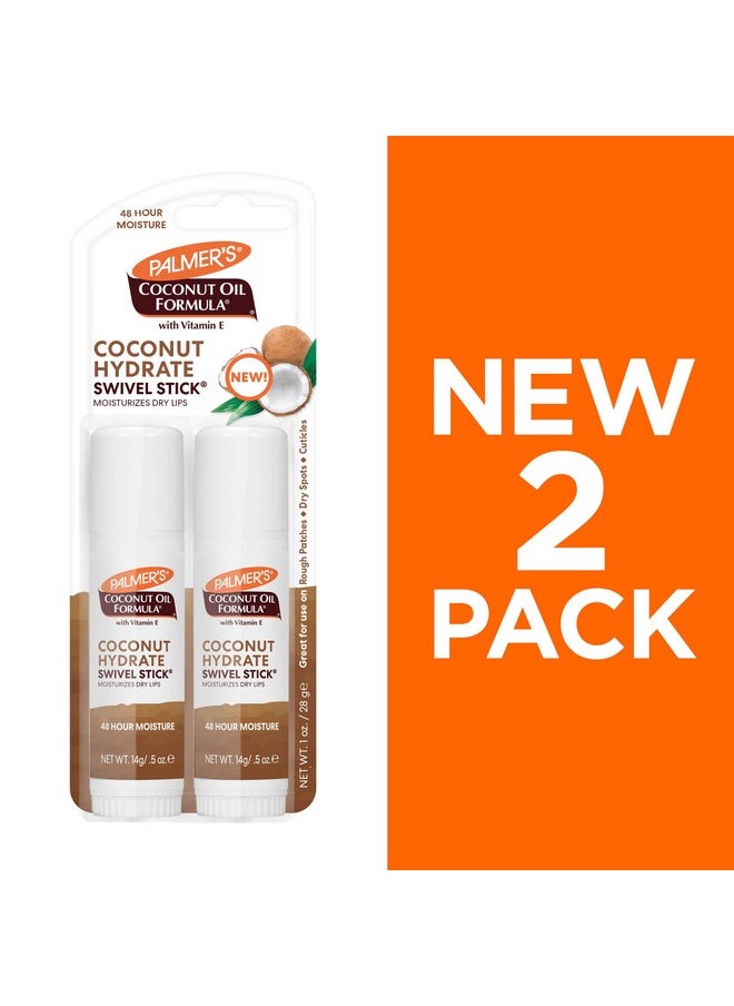 PALMER'S - Coconut Oil Formula Moisturizing Swivel Stick With Vitamin E, Lip Balm, Face & Body Moisturizer Stick, Ideal For Treating Dry Skin Patches (Pack Of 2) - Image 1