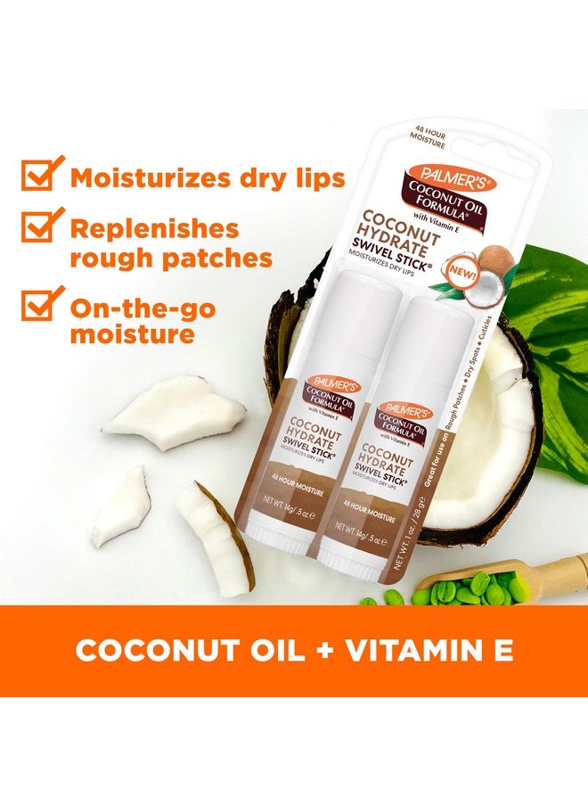 PALMER'S - Coconut Oil Formula Moisturizing Swivel Stick With Vitamin E, Lip Balm, Face & Body Moisturizer Stick, Ideal For Treating Dry Skin Patches (Pack Of 2) - Image 1