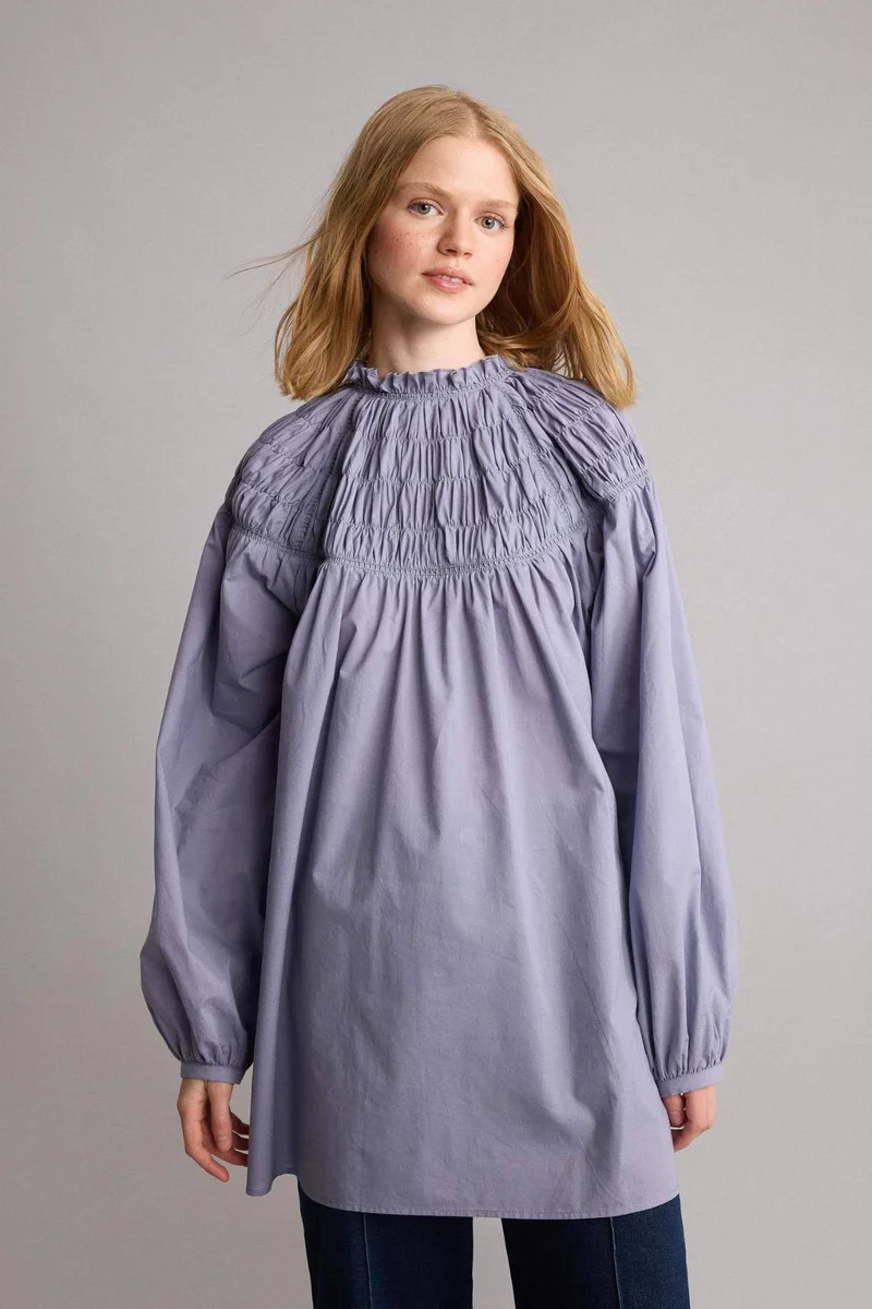 ديفاكتو Manuka x Defacto Regular Fit Voile Long Sleeve Tunic