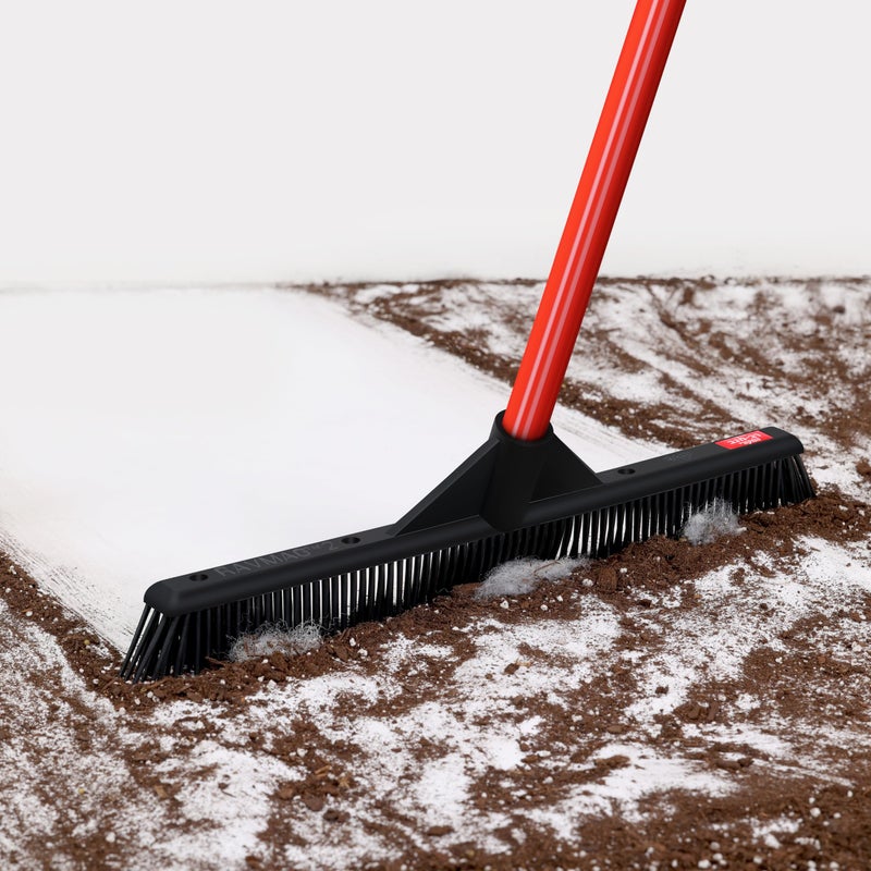 Pet Hair Remover Rubber Broom  Carpet Rake for Pet Hair Removal on Hardwood Floor Carpet  Tile  Picks Up More Dust  Debris  Slanted Side Bristles for Corners  Rinse to Clean