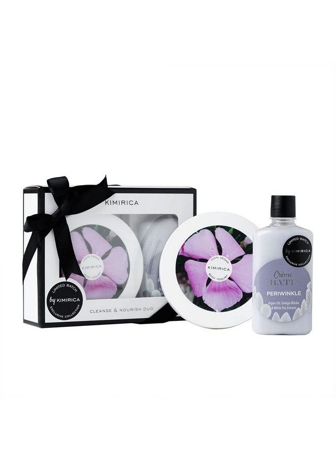 KIMIRICA - Gift Set Duo Periwinkle Body Yogurt & Cream Bath Body Wash ;Pampering Kit For Birthday Anniversary & All Special Occasions ; Premium Gift Packaging 100% Vegan;Gift Set For Women And Men - Image 1