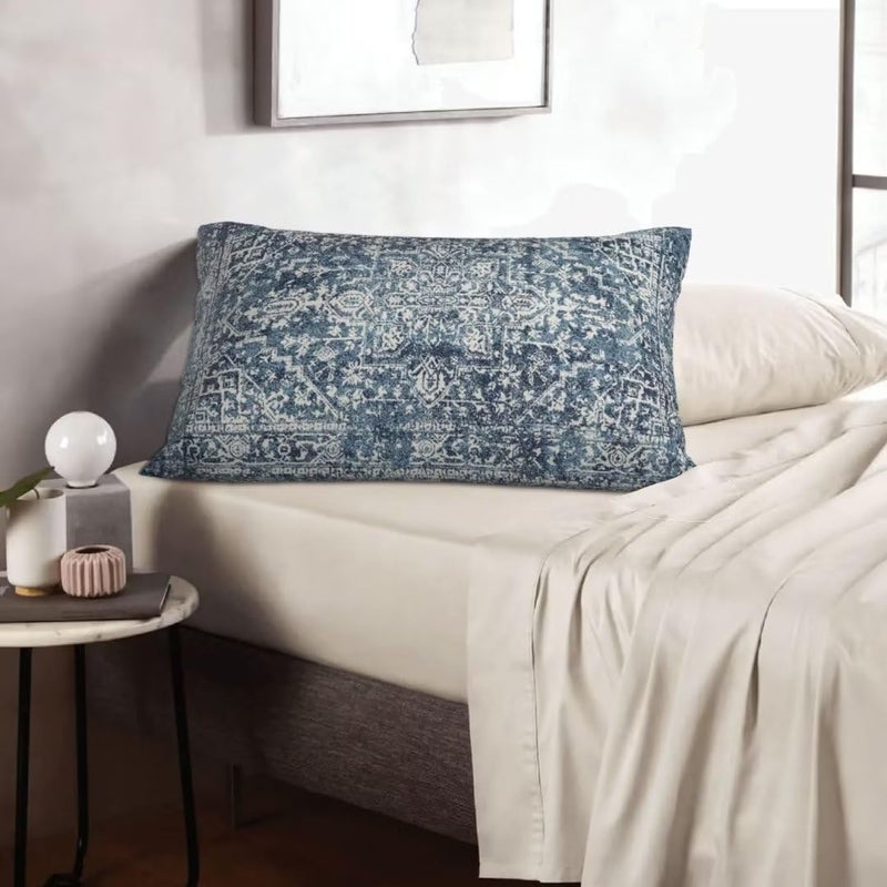Sunshineyan Navy Blue Boho Pillow Covers 12x20 Set of 2  Carpet Pattern Outdoor Decorative Throw Pillows Ethnic Rustic Farmhouse Cushion Cases Linen Gifts for Couch Sofa Decor - Image 3