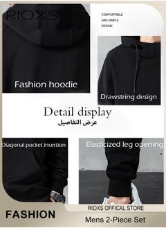RIOXS Men's 2-Piece Tracksuit Set with Hooded Jacket and Sweatpants, Comfortable Jogging Suits, Fashionable Athletic Full-Zip Sweat Suit, Made of Lightweight Stretch Material, Great for Indoor and Outdoor Activities  - Image 3
