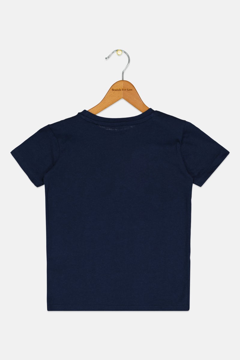 Sinsay Kids Boy Crew Neck Short Sleeve Graphic Print T-Shirt, Navy - Image 2