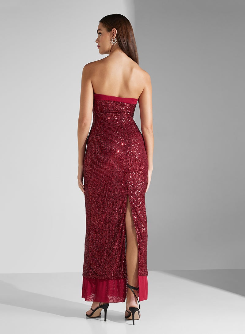 Ginger Sequin Strapless Maxi Dress - Image 2