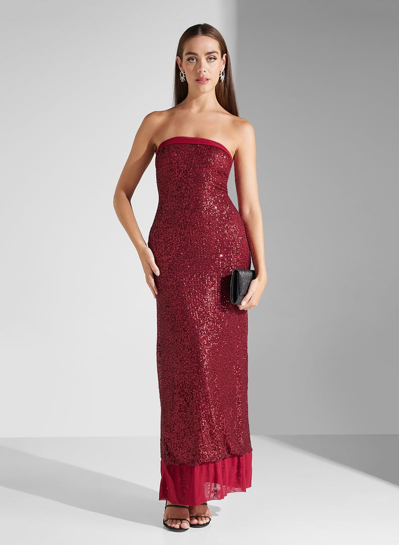 Ginger Sequin Strapless Maxi Dress - Image 1