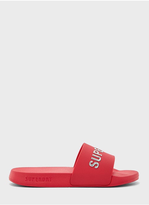 Code Logo Vegan Pool Slide Flip Flops