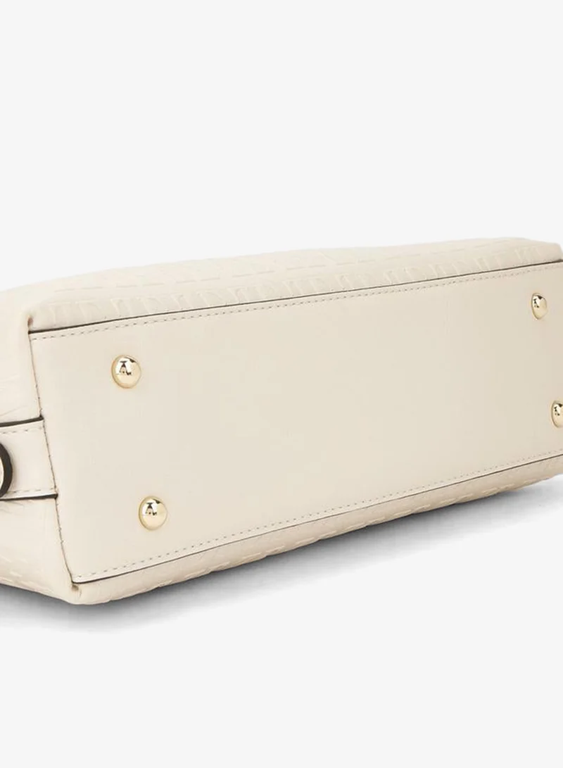 ELLE IVORY Embossed Shoulder Bag With Strap Handle for Women | Best Price UAE