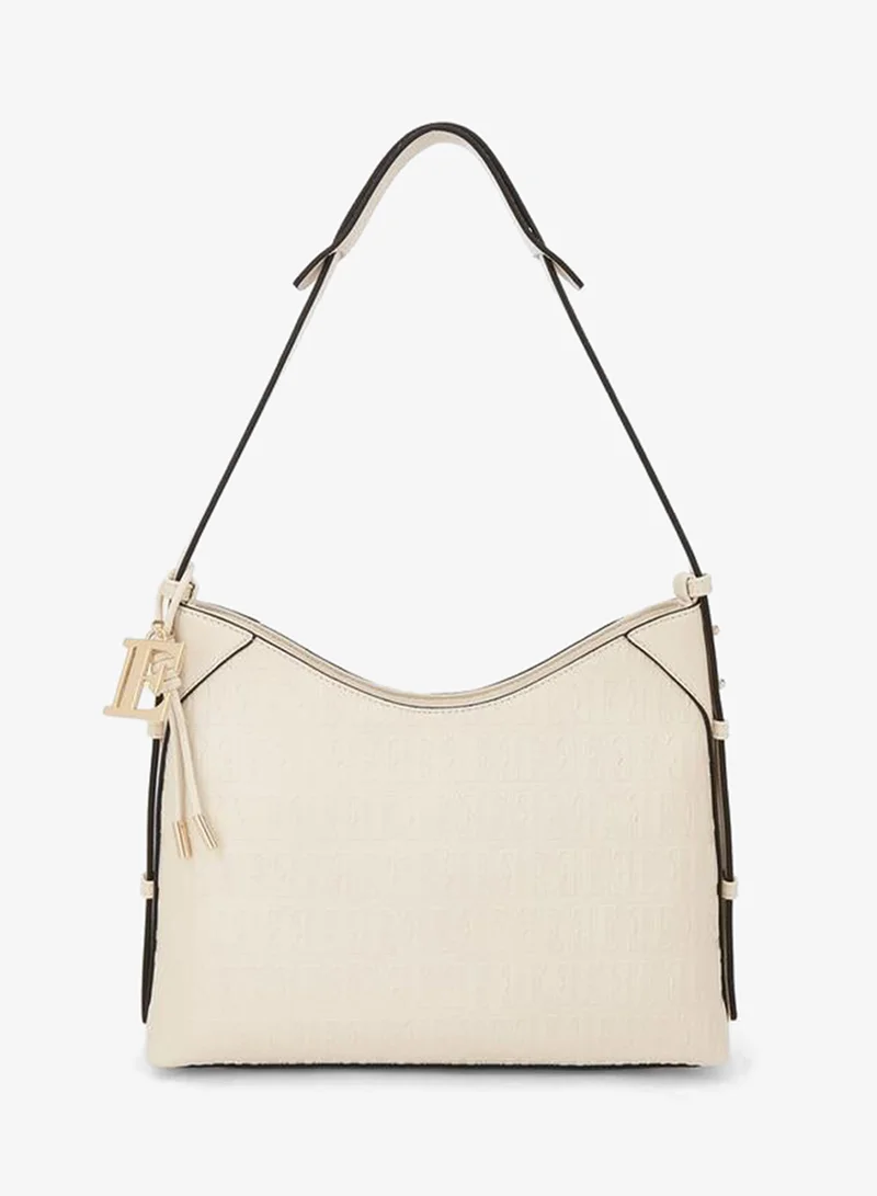 ELLE Embossed Shoulder Bag With Strap Handle