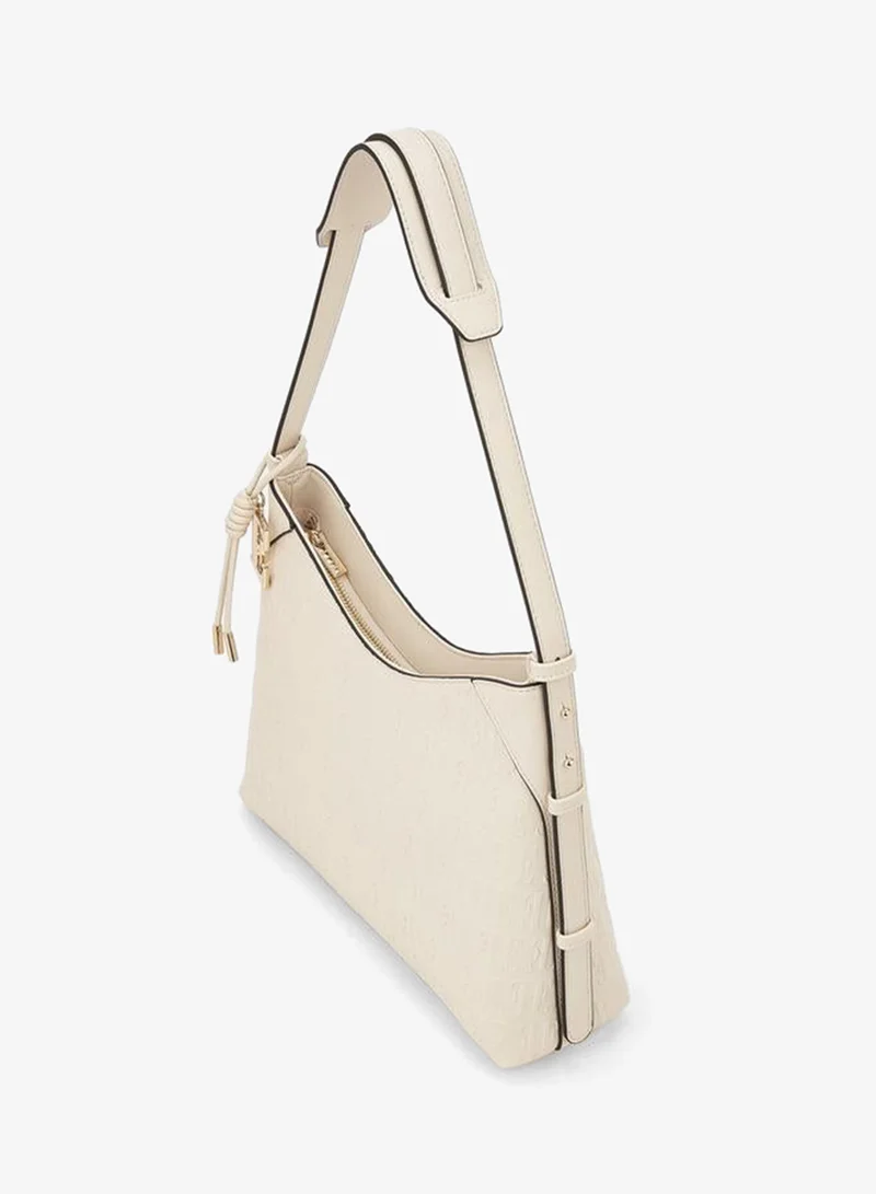 ELLE IVORY Embossed Shoulder Bag With Strap Handle for Women | Best Price UAE