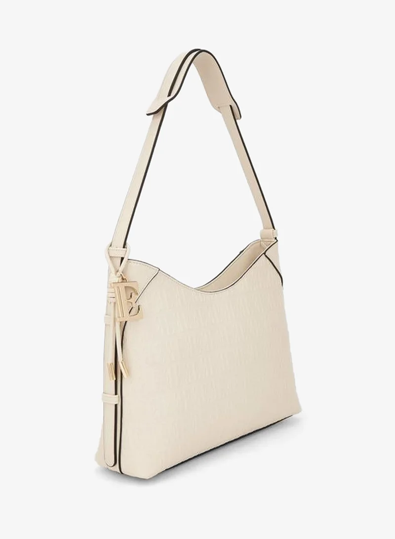 ELLE Embossed Shoulder Bag With Strap Handle
