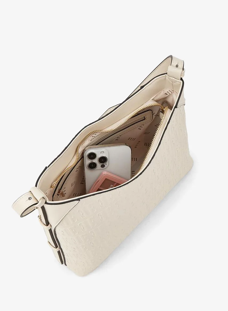 ELLE IVORY Embossed Shoulder Bag With Strap Handle for Women | Best Price UAE