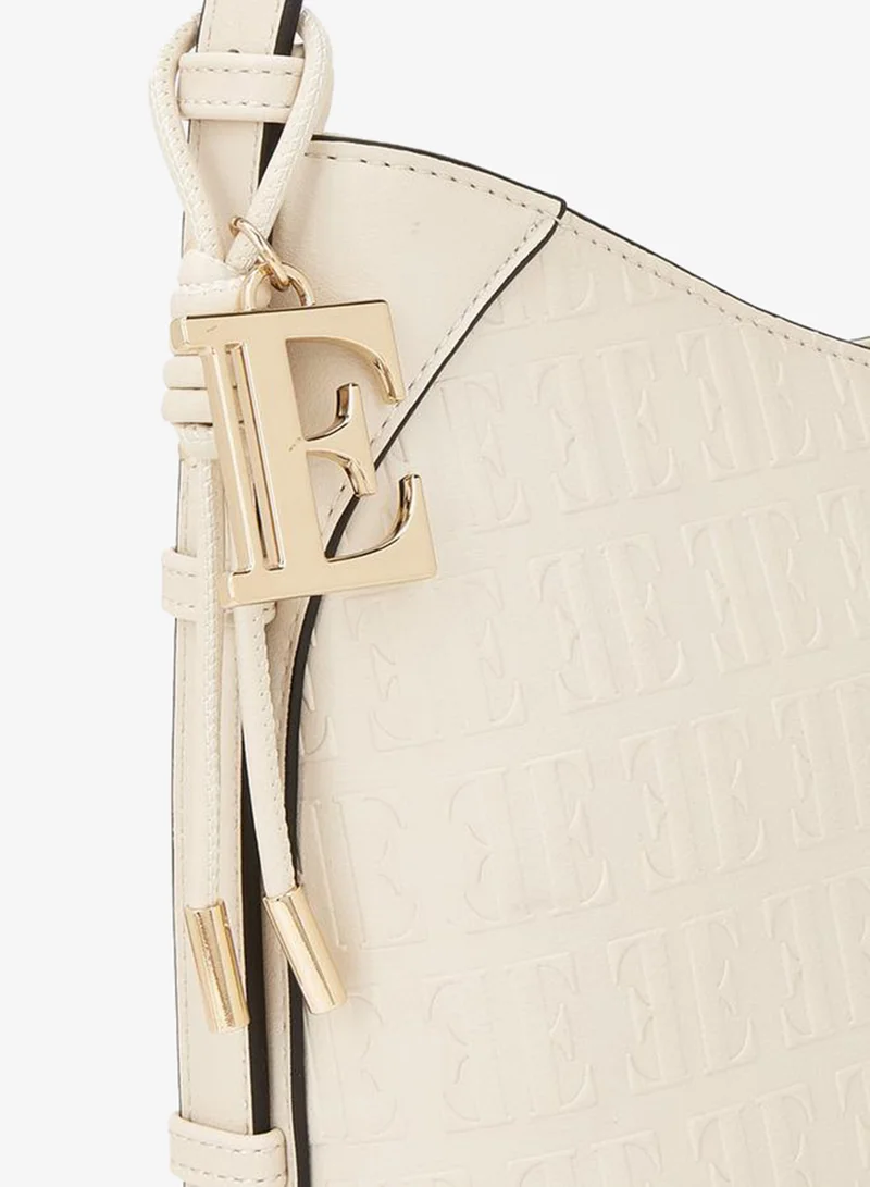 ELLE IVORY Embossed Shoulder Bag With Strap Handle for Women | Best Price UAE