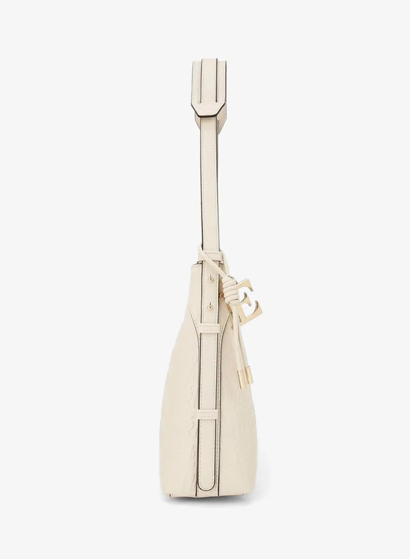 ELLE IVORY Embossed Shoulder Bag With Strap Handle for Women | Best Price UAE