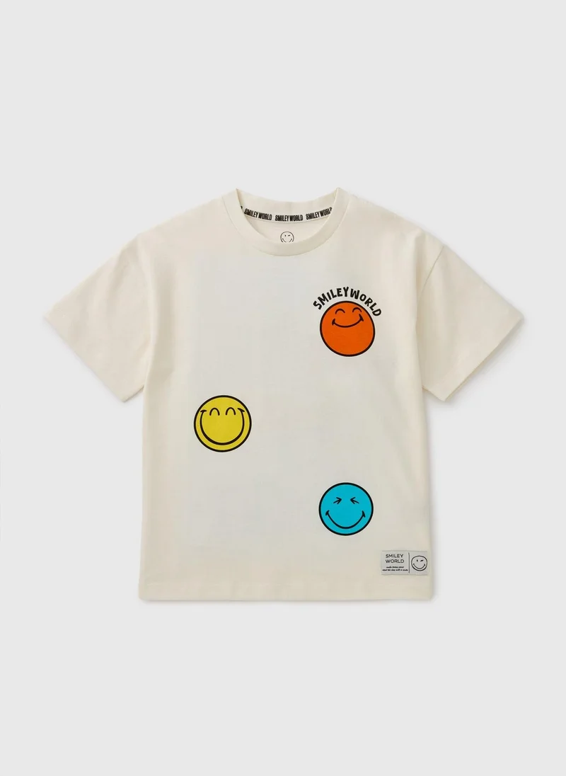 Matalan Smiley Kids Cream T-Shirt