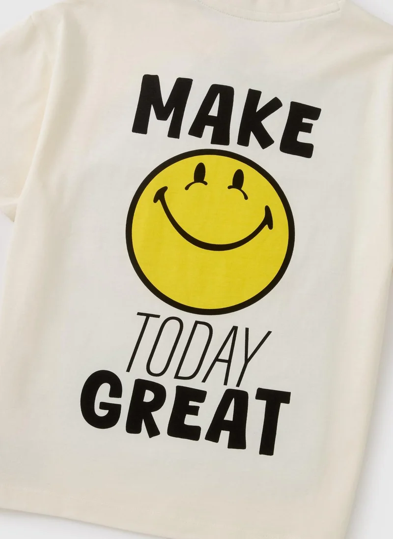 Matalan Smiley Kids Cream T-Shirt